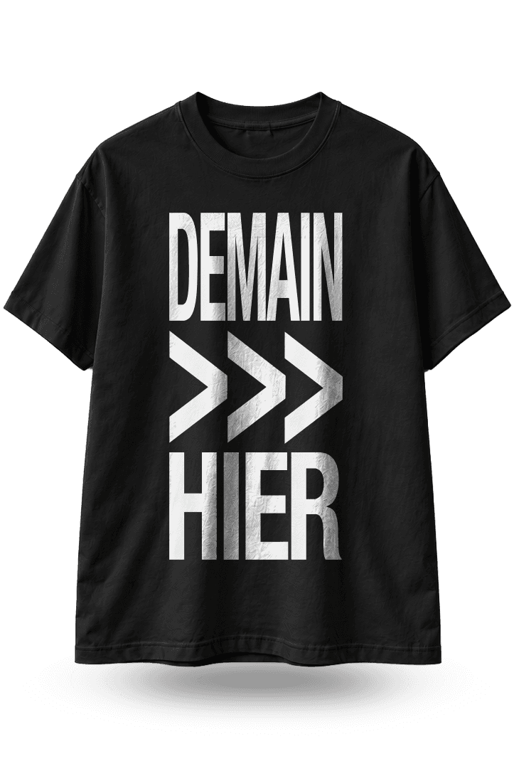 T-shirt noir Demain sera plus beau, face avant
